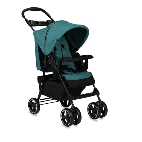 Poussette MoMi ISLA, dès 6 mois et jusqu’à 15 kg, avec harnais 5 points, panier, couvre-pieds, porte-gobelet, plateau à goûter et sac à couches