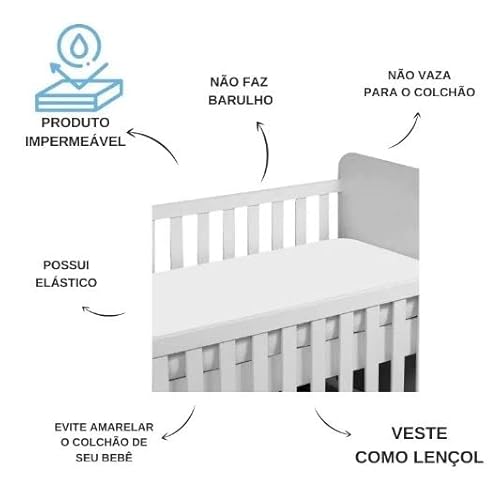 Capa Protetora Colchão Mini Berço Impermeável + Travesseiro