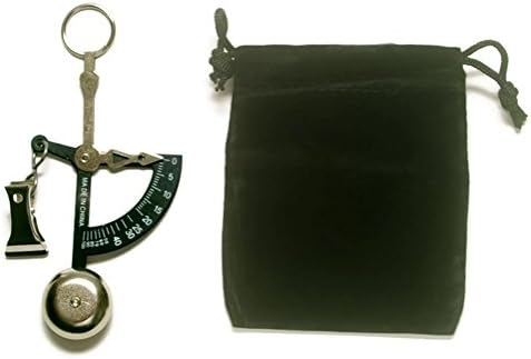 AWS Hand Held Weigh Scale Black Analog 100 Gram or 4 Ounce Capacity with Velvet Pouch Bundle