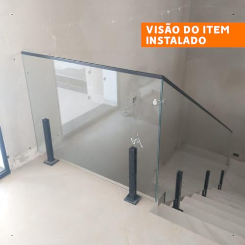 Coluna Torre Aço Inox 50cm (guarda-corpo) (Preto)