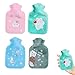 Set di 4 mini borsa dell'acqua calda, piccola borsa dell'acqua calda, per bambini e adulti, ideale come scaldamani, perfetto per viaggi e giornate fredde immagine