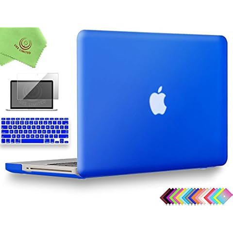 UESWILL 3in1 Smooth Matte Hard Shell Case Cover Compatible with MacBook Pro 13 inch with CD-ROM (Non-Retina) (Model A1278) + Keyboard Cover and Screen Protector + Microfibre Cleaning Cloth, Royal Blue Cover