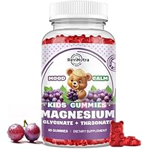 Magnesium Complex Gummies for Kids & Adults- Magnesium Glycinate Supplement- Support Calm Stress Relief, Bones, Mood Vegan- Sugar-Free Grape Flavor, 60 Gummies