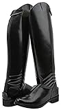 Hispar Mens Man Elegant Dress Dressage Boots with Zipper Riding English Equestrian - Black 12 Slim Calf