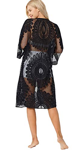 marysgift Strandkleid Damen Badeanzug Lang Strand Cardigan Bedecken Pareos Strandponcho Bikini Badeanzug Kimono Spitze D00092 Cover