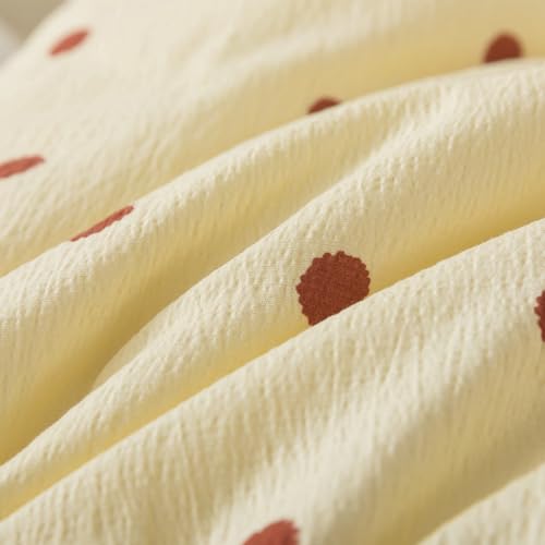 Image of Caressma Polka Dots Yellow Toddler Bedding Set 4 Pieces Kids Comforter Set | Vintage Crib Comforter Set, Includes Comforter, Fitted Sheet, Flat Sheet & Pillowsham, Polka Dots Nursery Toddler Bedding