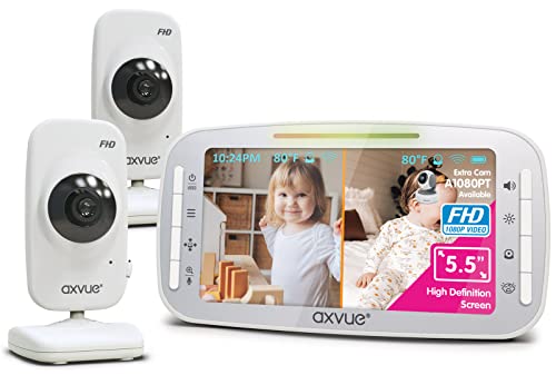 Video Baby Monitor,1080P Full HD Ultra clear image quality,5.5' IPS Screen Monitor & 2 Camera, Range up to 1000ft,24h Battery Life, 2-Way Talk,Split...