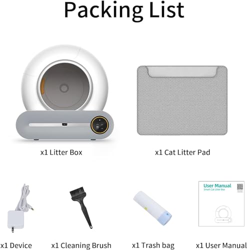 Self Cleaning Cat Litter Box, Automatic Cat Robot Litter Toilet Box with App Control, Odor-removel and Security Sensors, 65+9L Large Capacity for Multiple Cats 2-18LB - Thumbnail 6
