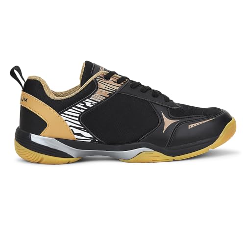 Image of Liberty Freedom Pluto-1 Sports Lacing Non-Marking Badminton & Paddle /Pickle Ball Shoes for Men - Black & Sky Blue - Lightweight & Comfortable | Suitable for Table Tennis, Squash and All Indoor Court