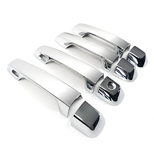 Door Handle Covers Trim Compatible with Toyota 4Runner 4WD N280 Prado J150 2010-2022 2017 2018 2019 2020 2021 Car Styling Accessories Exterior Door Handles Chrome With Smart Key Holes 8PCS ABS