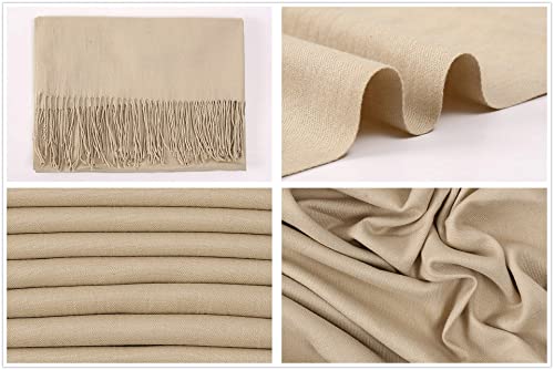 image for RIIQIICHY Scarfs for Women Winter Beige Pashmina Shawls and Wraps for 