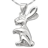 Schlaufe innen: ca. 4 x 2 mm, liebevolles plastisches dreidimensionales Design, sehr natürlicher Feldhase, beidseitig tragbar