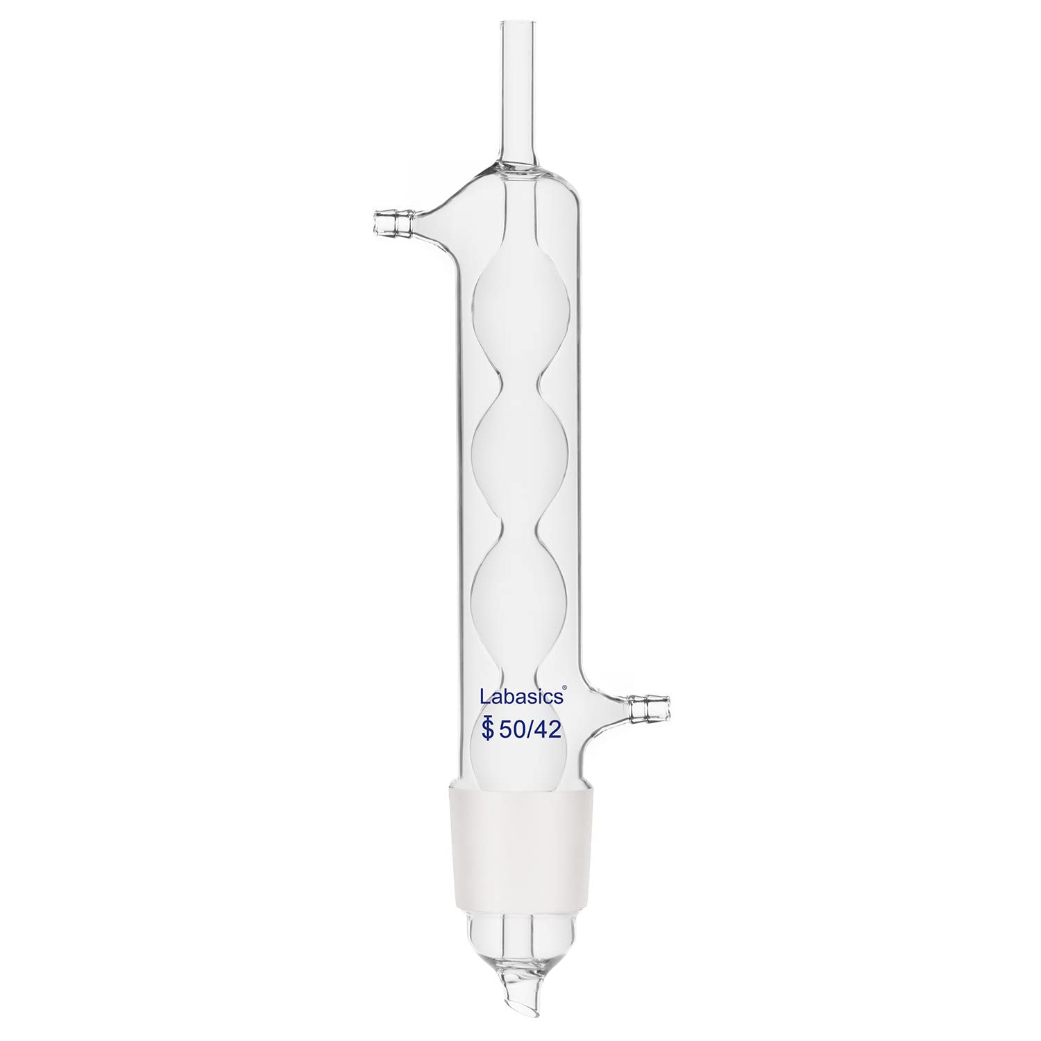 Labasics Allihn Condenser Reflux for Soxhlet Extractor, Borosilicate Glass Reflux Condenser for Soxhlet Extraction Allihn Condenser with 50/42 Lower Joint 9.8 inch Jacket Length Lab Condenser