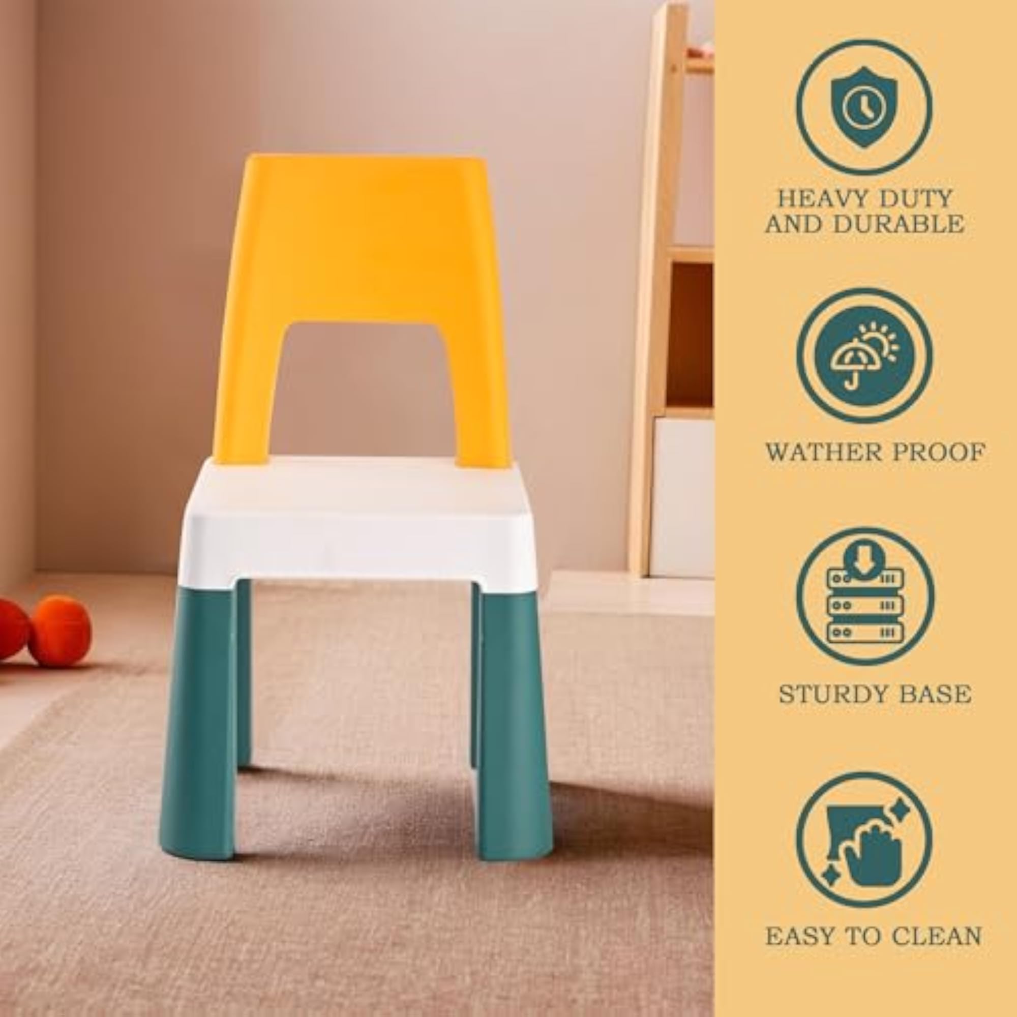 2 Pcs Plastic Kids Chair for Sitting & Studying