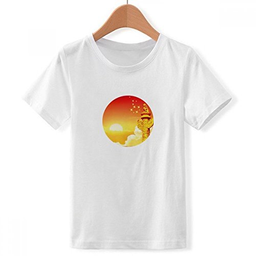 T-Shirt Garçon Col Ras du Cou Confortable Motif Soleil