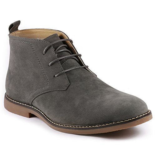 Metrocharm MC127 Men's Lace Up Casual Fashion Ankle Chukka Boots (12 D(M) US, Gray)