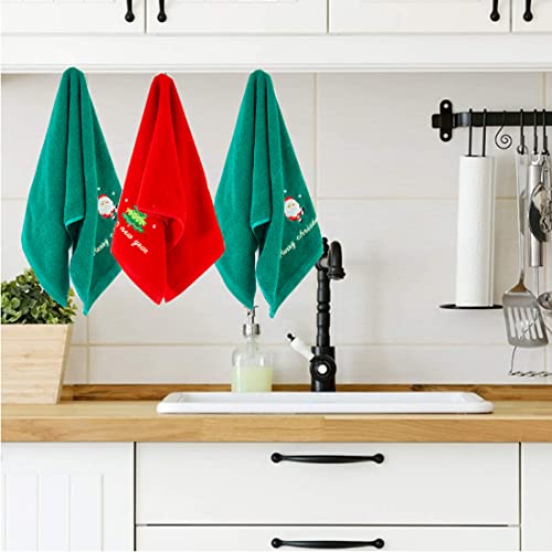 Christmas Hand Towels 14 X 29Inch, 2 Pack 100% Cotton Bathroom , Wash Basin, Bath Towel, Lovely Christmas Holiday Decorations Themed, Perfect Home & Kitchen Gift (Red Green) #TOP4