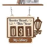 Cartello per la visualizzazione dei libri letti quest'anno,Ciondolo in legno per obiettivi di lettura | Tracker libro per obiettivi di lettura | Decorazione per studenti insegnanti autori soggiorno