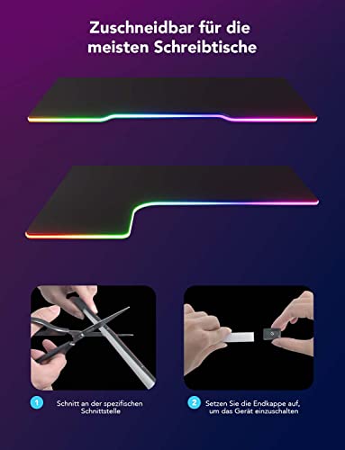 Govee RGBIC Neon LED Strip für Gaming Schreibtisch, 5M Gaming LED Streifen, Zuschneidbarer LED Streifen, Neon Schild Kompatibel zu Razer Chroma, 11 Musik, 64+ Szene, RGB APP-Steuerung 4