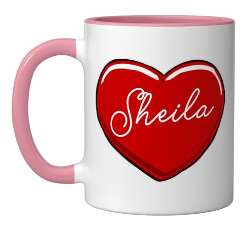 Taza de Cerámica con Corazón y Nombre Sheila miniatura 1