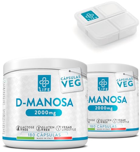 D Manosa 2000mg 360 Cápsulas PiùLife, 3 Al Día, Suplemento Cistitis Y Vías Urinarias, Sustituto Del Arándano Rojo, D Mannose Vegano, Bienestar Diario