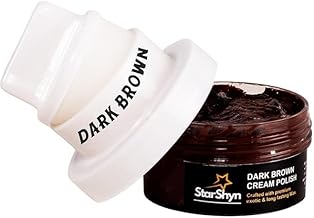 Dark Brown Shoe Cream Polish 50g with Applicator | Natural Wax Leather Polish Cream for Long-Lasting Shine, Conditioning & Protection | Restores Color & Softens Leather Shoes