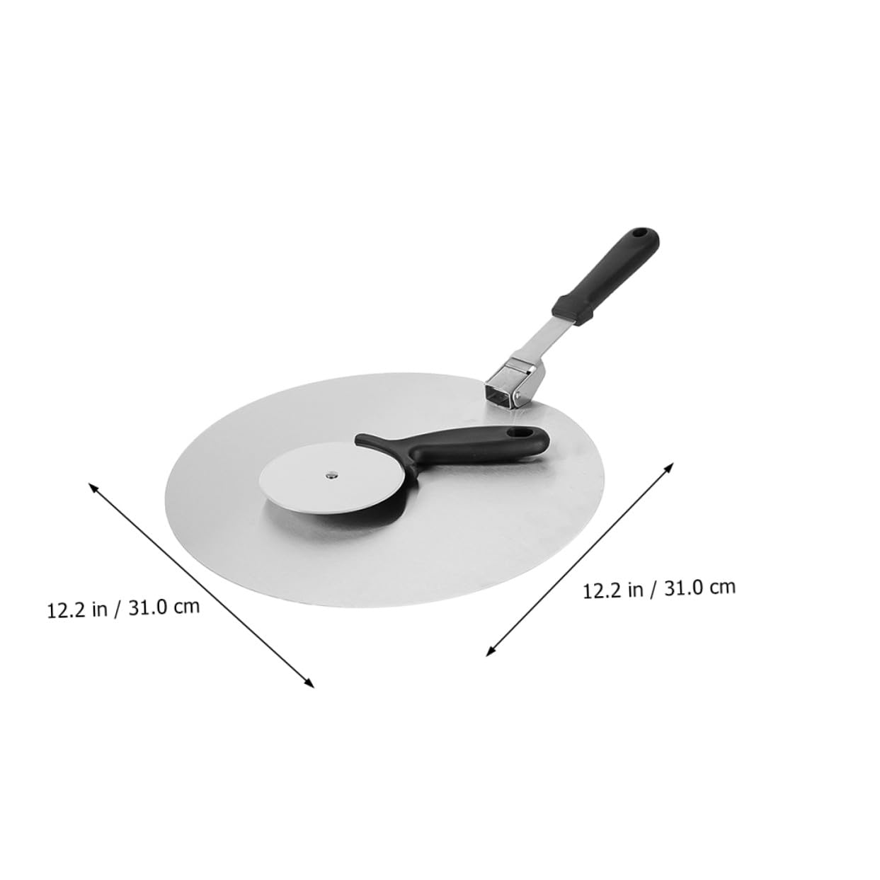 Set Pala e Rotella Tagliapizza Pieghevole in Acciaio Inossidabile, Spatola e Tagliapizza Rotondo Resistenti per Uso Domestico e Pizzeria
