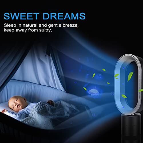 Simple Deluxe 27 Inch Bladeless Tower Fan With Timing Closure And Remote Control, Low Noise Air Circulator Floor Fan For Home And Office Use #TOP2