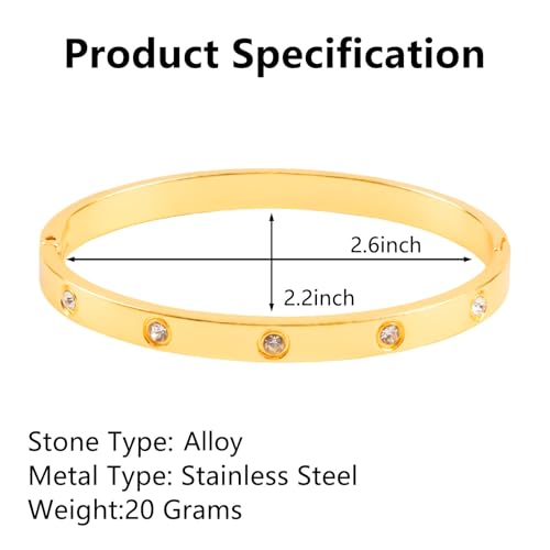 Stainless Steel Full Diamond Love Bracelet, Bangle Bracelets for Women, Female Jewelry Friendship Love Bracelet Christmas Birthday Valentine's Day Wedding Couple Gift2