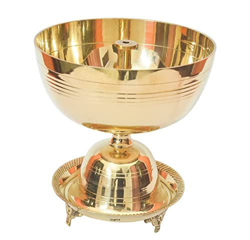 Tangerine Akhand Jyoti Diya with Stand || Brass Traditional Oil Lamp for Pooja at Tamples , Home, Office & Hotel- Dia-4 inch (B09MZHG287) Amazon Price History, Amazon Price Tracker