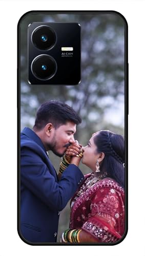 Image of NDCOM for Customised Vivo Y22 Back Cover | Premium Matte Vivo Y22 Phone Case | DIY Personalised Photo Design | Customized Gift Custom Text Name Printed Metal Case