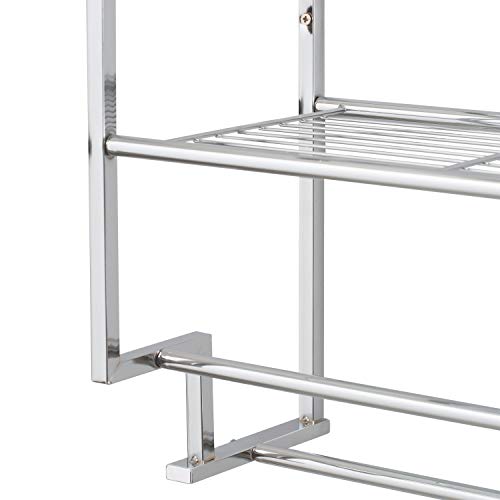 Organize It All Chrome 2 Tier Wall Mounting Bathroom Rack With Towel Bars #TOP5