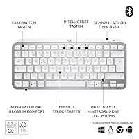 Logitech MX Keys Mini Tastatur + MX Anywhere 3S kabellose Maus – flüssiges Tippen, beleuchtete Tasten, schnelles Scrollen, Bluetooth, kompatibel mit mehreren Betriebssystemen - Hellgrau, QWERTZ-Layout – Ansicht 7