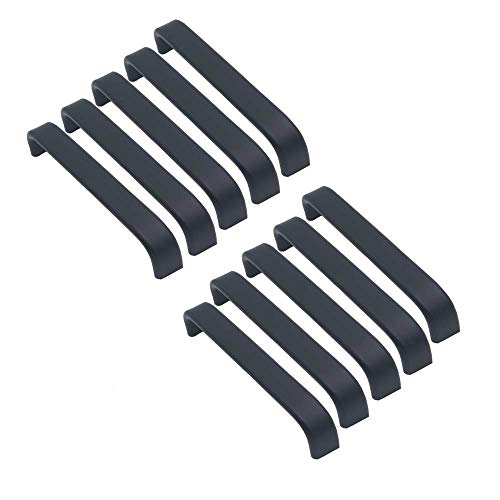 10 cajones de 128 mm para cajones de muebles de armario de cocina, de color negro Cover
