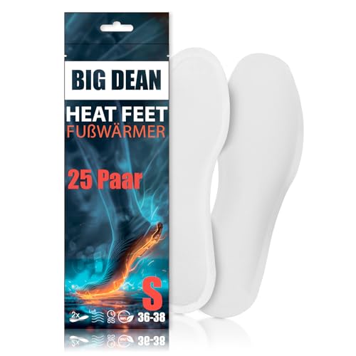 BigDean 25 Paar Fußwärmer – Sohlenwärmer für Schuhgröße 36-38 8h Wärme