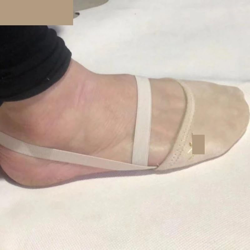 Demi-Chaussures élastiques de Gymnastique, 3 Paires, Pantoufles Plates Ballet, Chaussures tournantes Danse, Couverture Semelle d'entraînement for Femmes, Ventre pour Danse