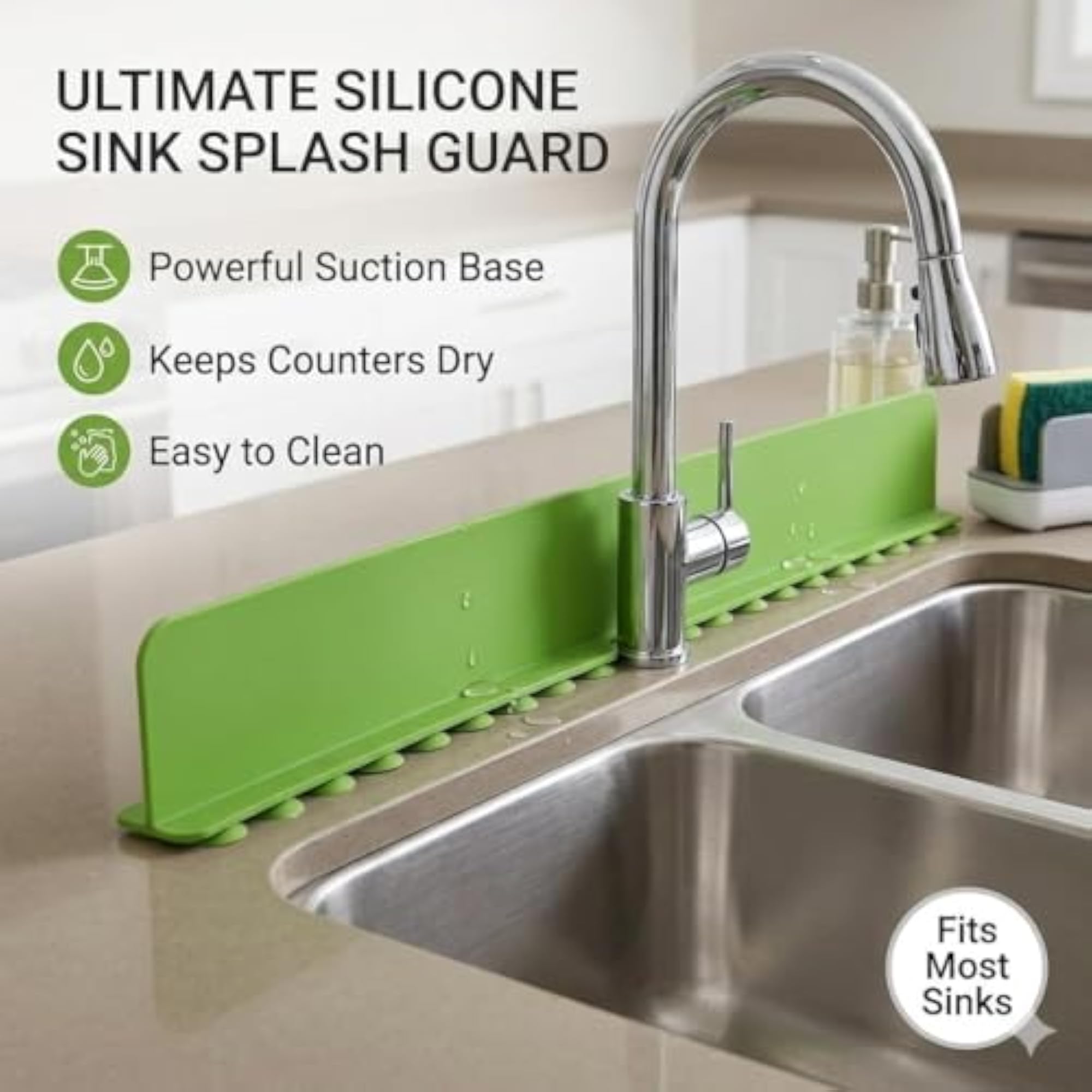 Silicone Sink Splash Guard, Anti-Splash Edge Protector