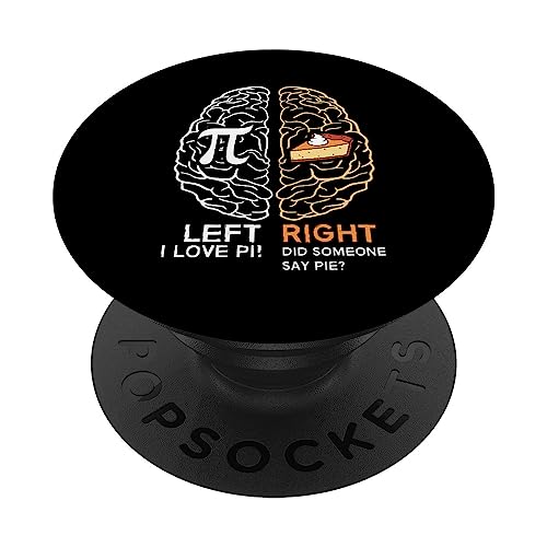 Funny Pi Day Left Vs Right Brain Pie Math Geek Teacher Gift PopSockets Swappable PopGrip