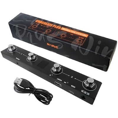 HaeKap Wireless Controller Fit for MIDI Foot Controller 4 Button - Bluetooth Programmable Pedal Fit for PC/for i-OS/Android
