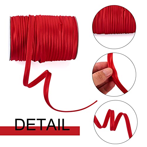 109 Yards 3/8 Inch Wide Fabric Maxi Piping Polyester Piping Bias Tape For Sewing Trim & Embellishments, Red #TOP1