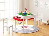 Tabla multi actividad: la superficie de mesa es de doble playboard caras, puede convierte de construcción de la tabla el tiempo de juego para suavizar la superficie de mesa para el tiempo de juego creativo, que proporciona el espacio de juego perfecto para la construcción de la diversión! además, cuando el edificio está terminado, voltear el panel superior para encontrar una superficie lisa para el juego creativo.