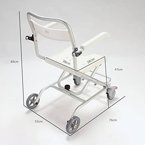 Tabouret de douche pour fauteuil roulant pliable avec accoudoirs rabattables