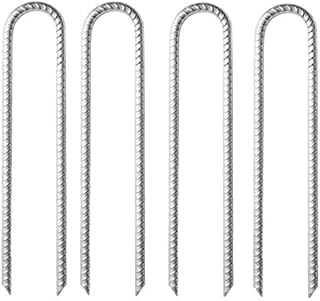 4*30cm Heavy Duty Ground Stakes Tent Pegs,Galvanised Steel U Hooks Anchors Anchorage Stakes Ground Pegs,Garden Metal Stakes for Marquees,Gazebos,Castles,Tents,Trampolines,Bouncy,Camping,Football Nets