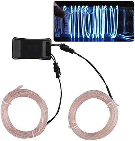JIGUOOR Blue EL Wire USB-Charged 32.8ft/10m, Bright EL Wire Neon Lights Rope Rechargeable, Flexible 360° Illumination DIY Neon Sign Kit for Halloween Xmas Festival Party Bar Car Wall Decor, 10m
