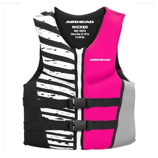 AirHead Wicked Kwik-Dry NeoLite Flex Lift Jacket | US Coast Guard Approved, Designed for Water Sports, Youth & Women's