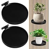 2 Per Pflanzenhalter für Wand Akustikpaneele Pflanzentablett Ohne Bohren Zubehör für Akustikpaneele Schwarz Wand Pflanzenhalterung Deko Regal für Blumentopf Pflanzenständer Hängender Pflanzenhalter