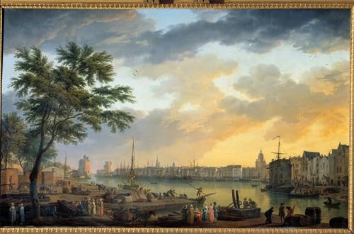Toile Vue du Port de La Rochelle Claude Vernet - Impression Tableau Décoration Chambre 60x90cm