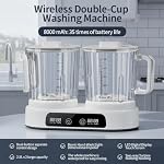 2-in-1 Portable Washing Machine, Dual Tub Wireless Upgraded Mini Washer for Deep Cleaning Socks, Underwear, Dorms,Travel, Apartment, Dorms Use