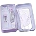 okhobby 8 Pieces Metal Geometry Set, Compass Math Compass and Protractors Geometry with Storage Case, Purple