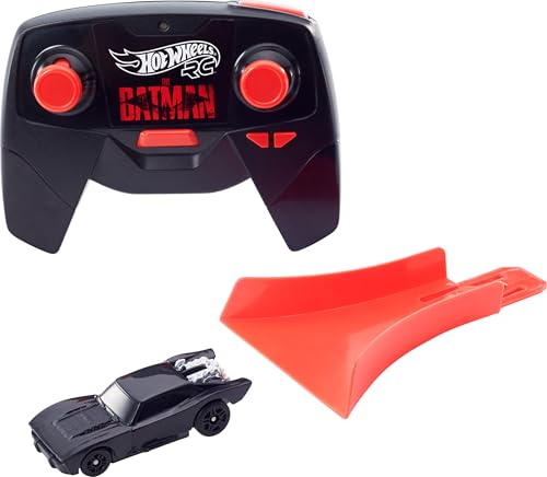 Mattel Hot Wheels R/C Batmóvil Radio Control Coche teledirigido de Juguete de Batman, Regalo para niños HBL43